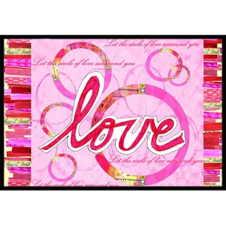 Carolines Treasures Carolines Treasures PJC1115MAT Love Is A Circle Valentines Day Indoor & Outdoor Mat; 18 x 27 in. PJC1115MAT